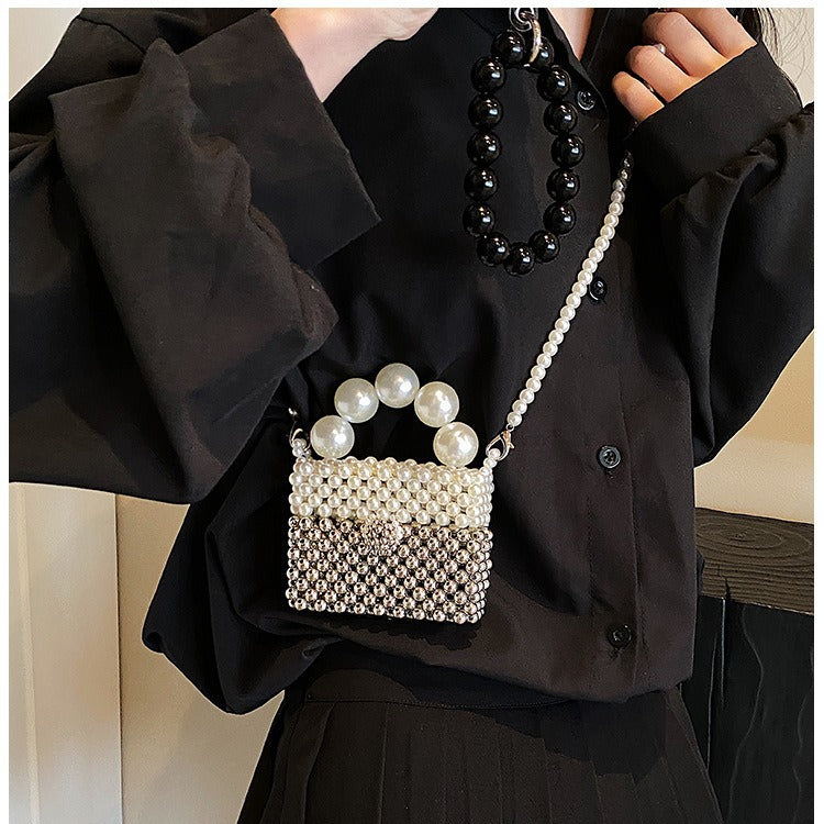 Pearl-Embellished Evening Handbag