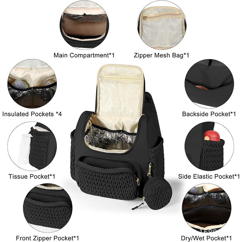 Fashionable backpack with textured upper material Kalsten