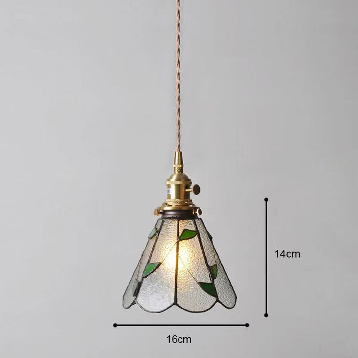Adjustable Vintage Glass Pendant Light