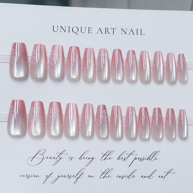 Floral Print Press-On Nail Set