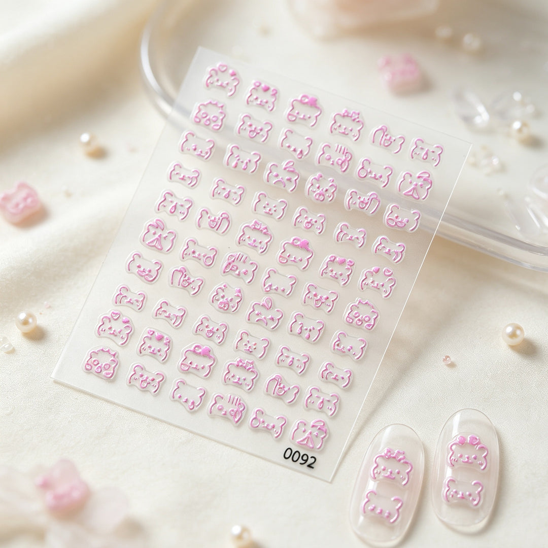 Cute Animal-Themed Nail Art Sticker Set