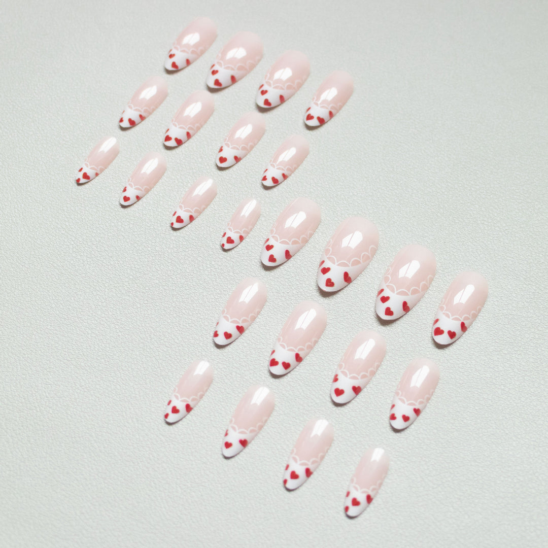 Heart-Accented Acrylic Nail Art Kit