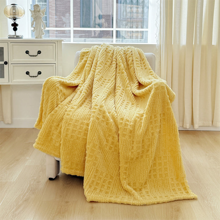 Plush Textured Throw Blanket Kalsten