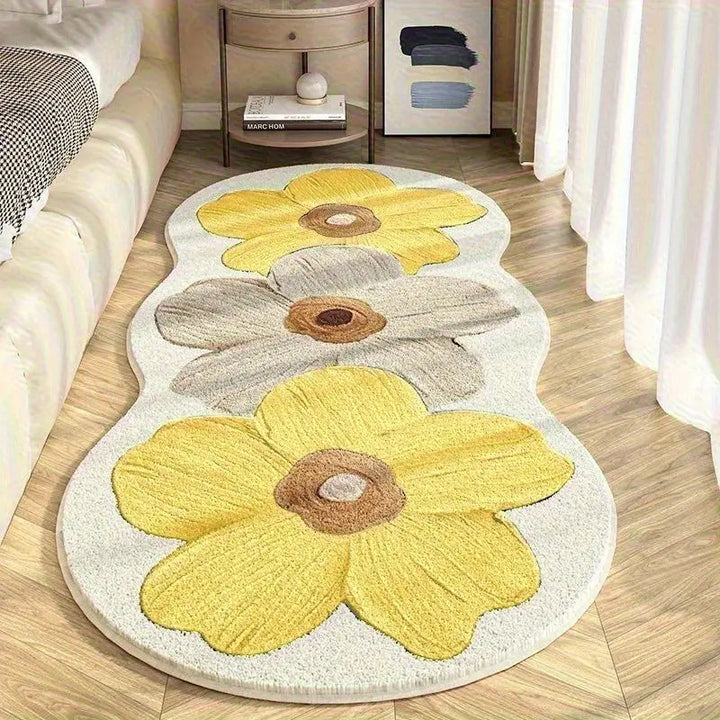 Floral-Themed Memory Foam Area Rug