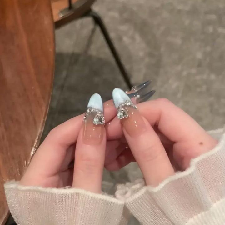 Glossy French Tip Press-On Nails Kalsten 1787395092