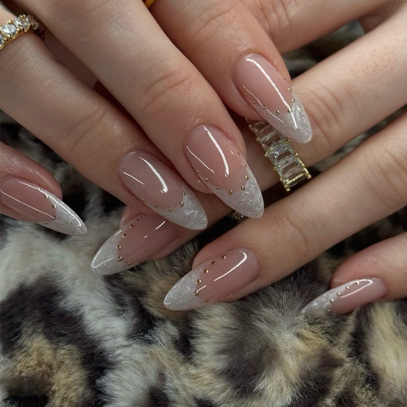 Elegant Stiletto Press-On Nails with Gold Accents Kalsten