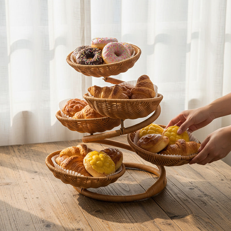 Multi-Tiered Wicker Fruit Stand Kalsten