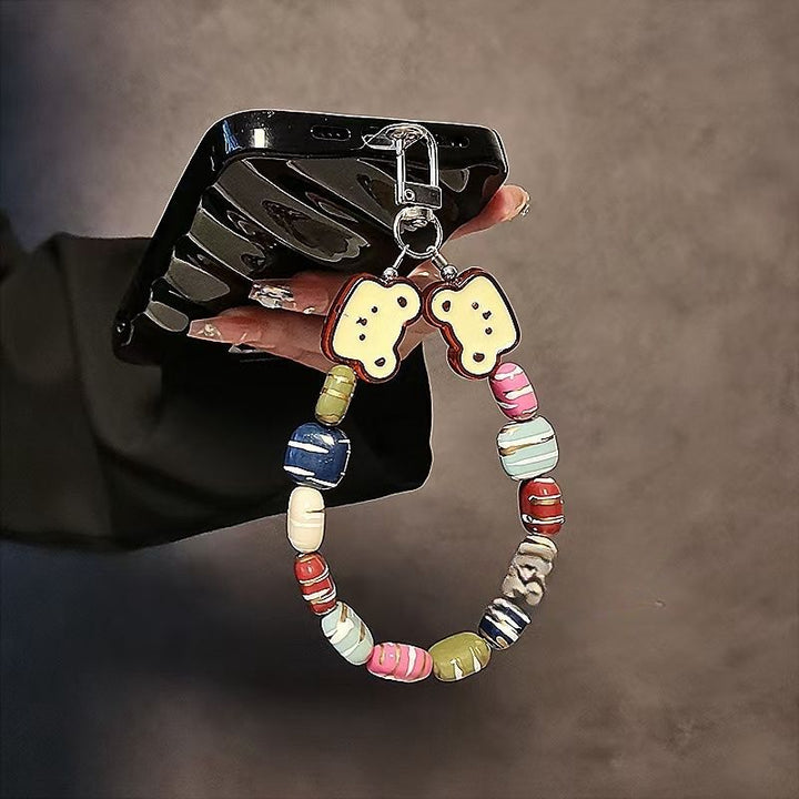 Whimsical Bear-Themed Beaded Keychain Kalsten