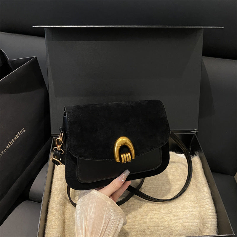 Elegant Suede Crossbody Handbag