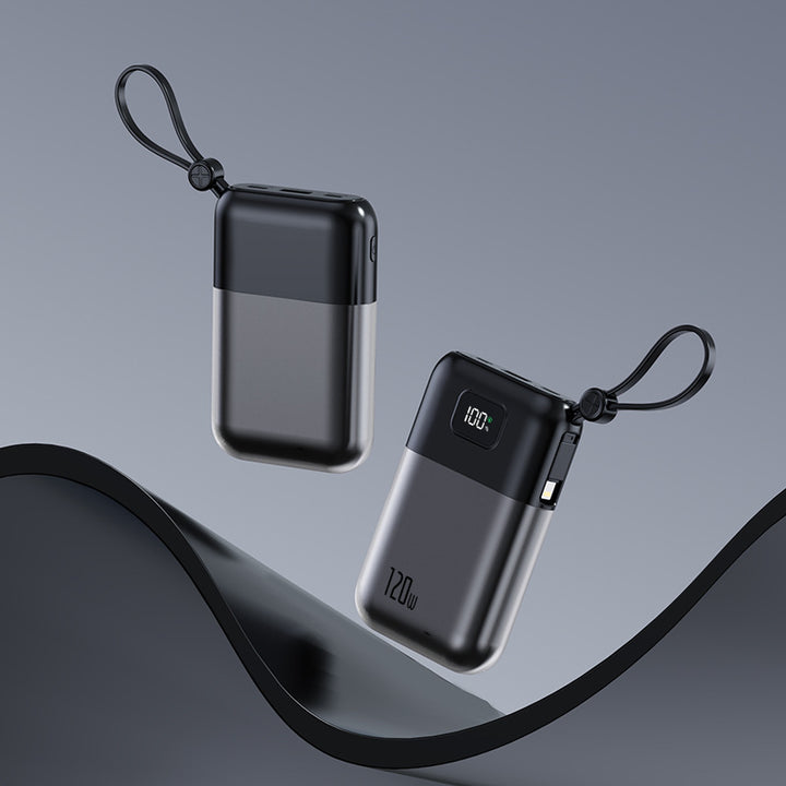 Portable power bank with powerful fast charging cable and integrated LED display Kalsten