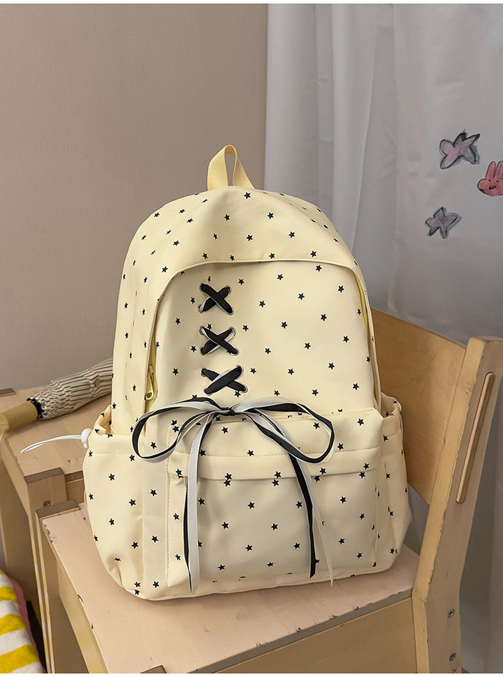 Star Print Decorative School Backpack Kalsten