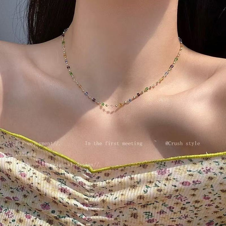 Dainty Beaded Chain Necklace Kalsten