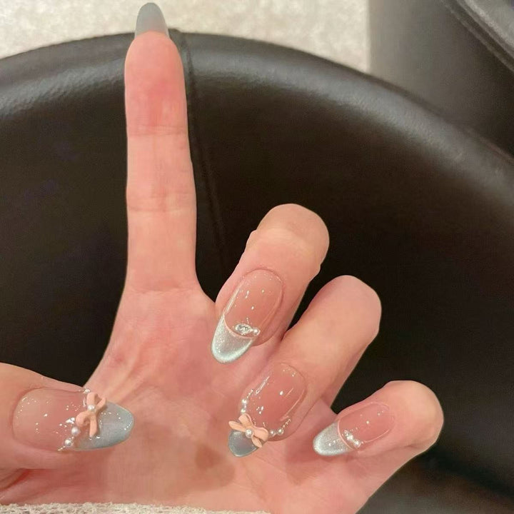 Decorative French Tip Nail Extensions