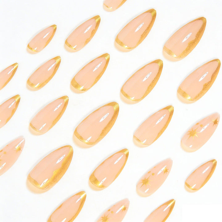 Acrylic nail kit with glamorous golden accents Kalsten