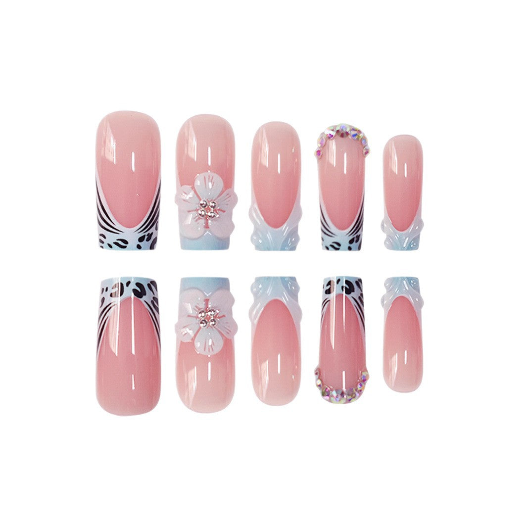 Floral Acrylic Nail Art Extensions Kalsten
