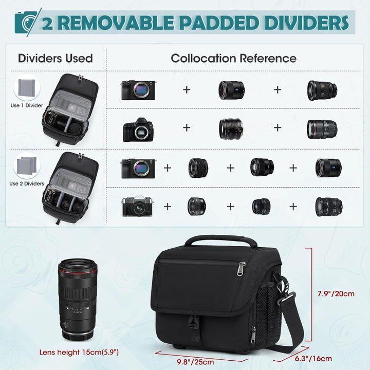 Camera bag with flexible dividers Kalsten