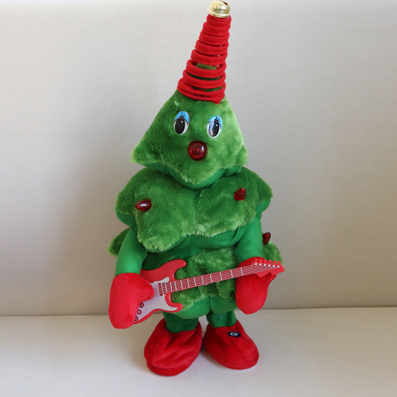 Plush Christmas Tree Figure with Guitar