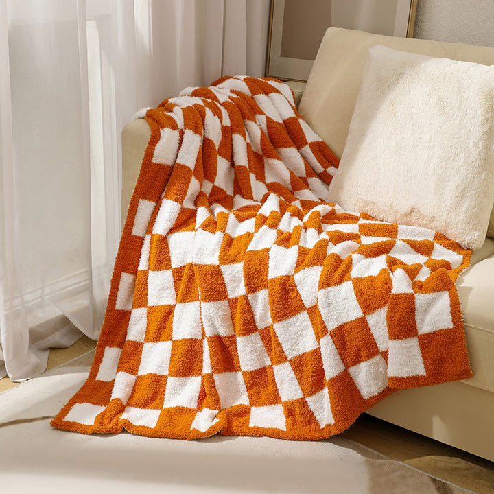 Soft Plush Checkerboard Throw Blanket Kalsten
