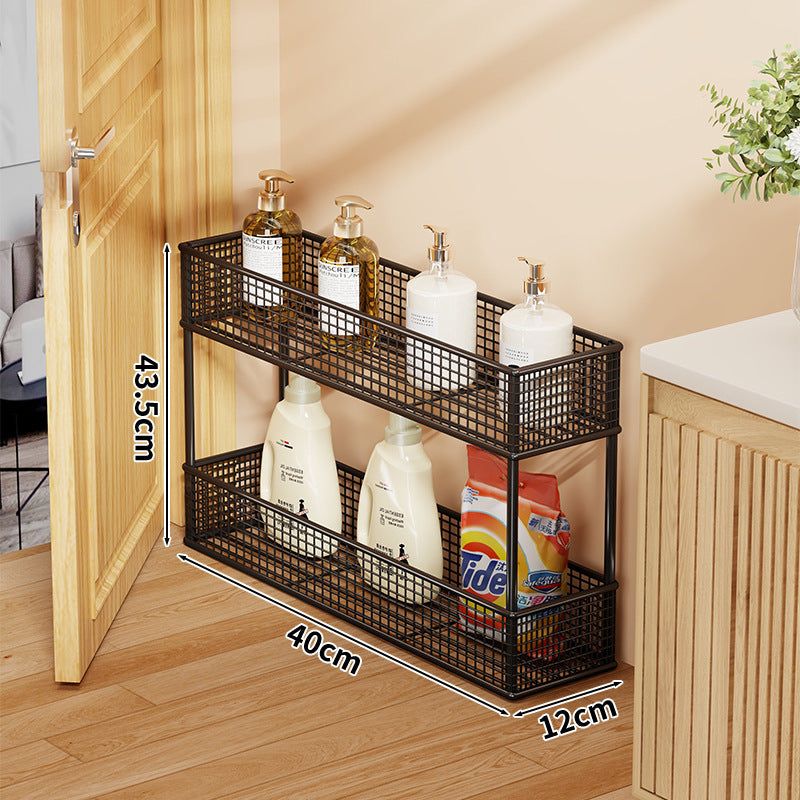 Slim Narrow Pull-Out Mesh Storage Organizer for Cabinet and Door Gap