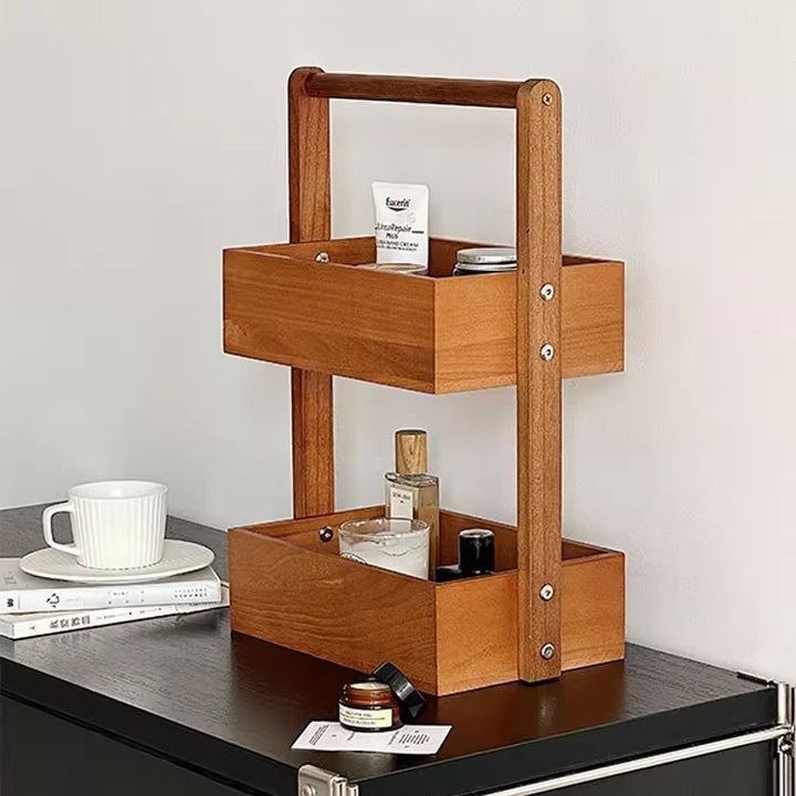 Wooden Multi-Tiered Cosmetic Organizer Kalsten