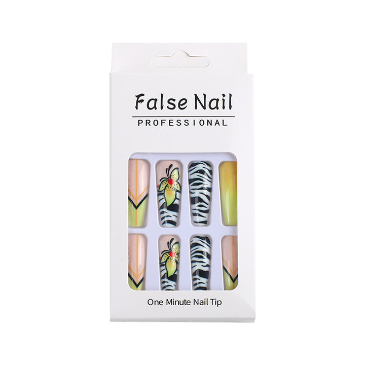 Creative press-on nails with flower and animal designs Kalsten