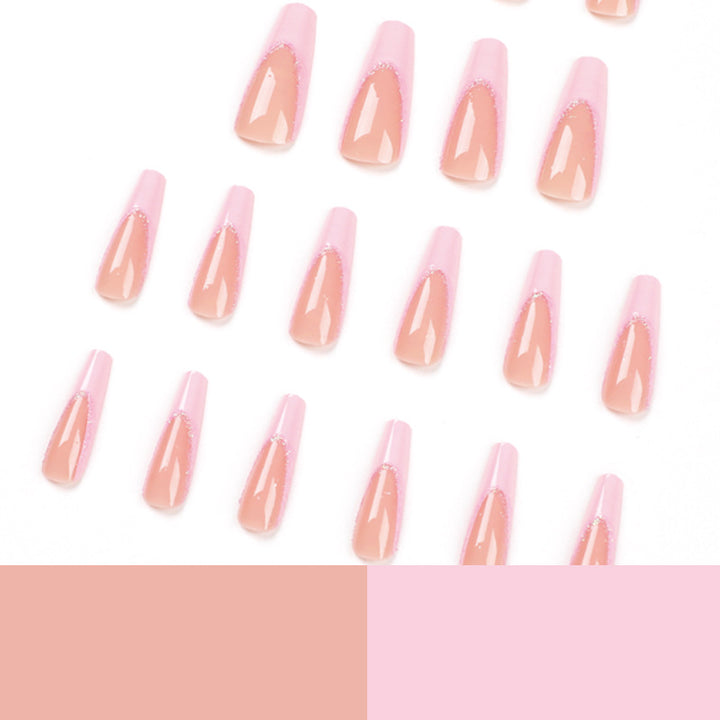 Artificial nail extensions with glitter decoration Kalsten