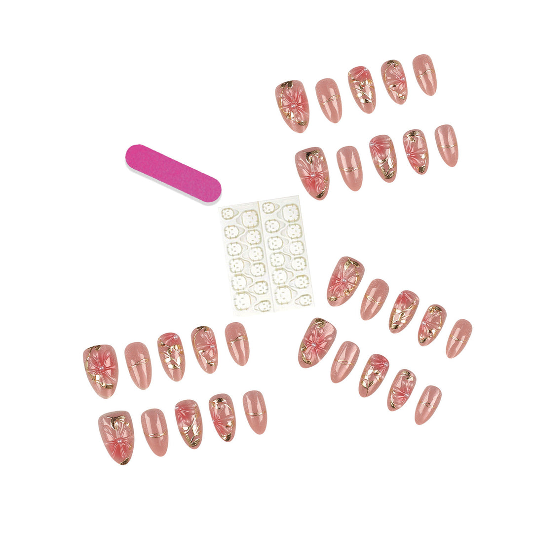 Artistic Floral Press-On Nail Set