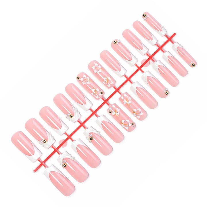 Artificial nail set with artistic flower designs Kalsten
