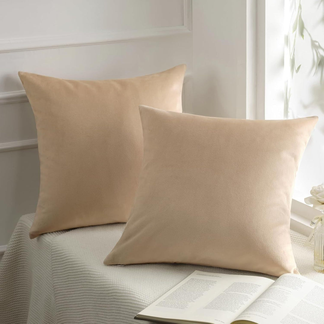 Plush Velvet Lumbar and Square Throw Pillow Covers