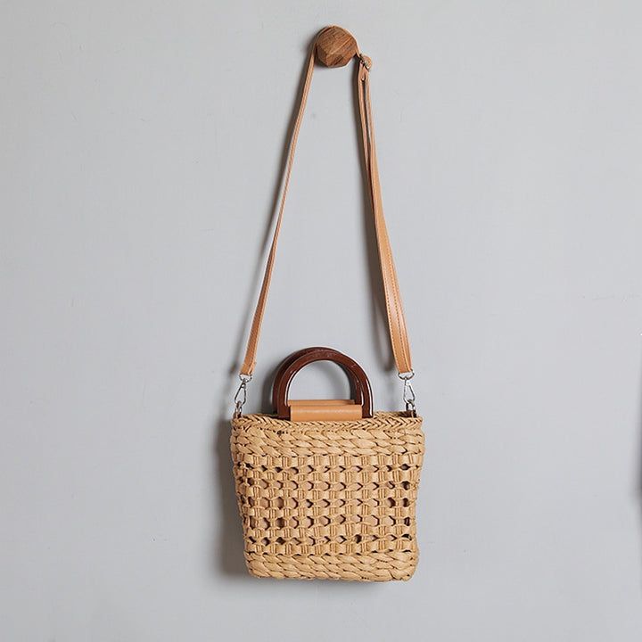 Handbag with Removable Shoulder Strap and Faux Leather Elements Kalsten