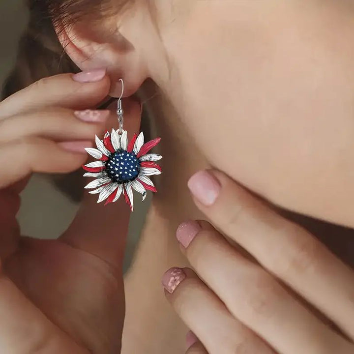 Women's nan handcrafted sunflower earrings with star center Kalsten