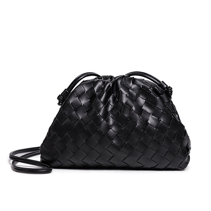 Elegant Woven Leather Bucket Bag Kalsten