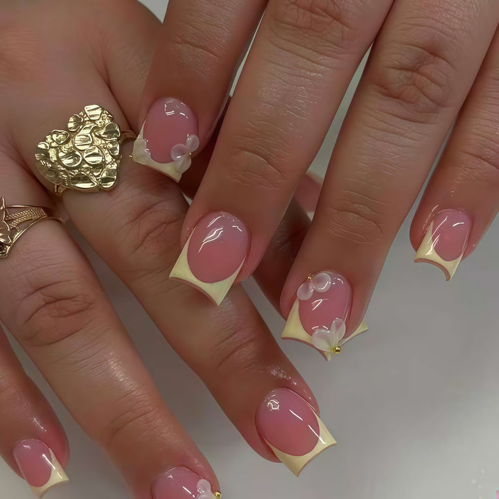 Decorative Floral Acrylic Nail Extensions Kalsten