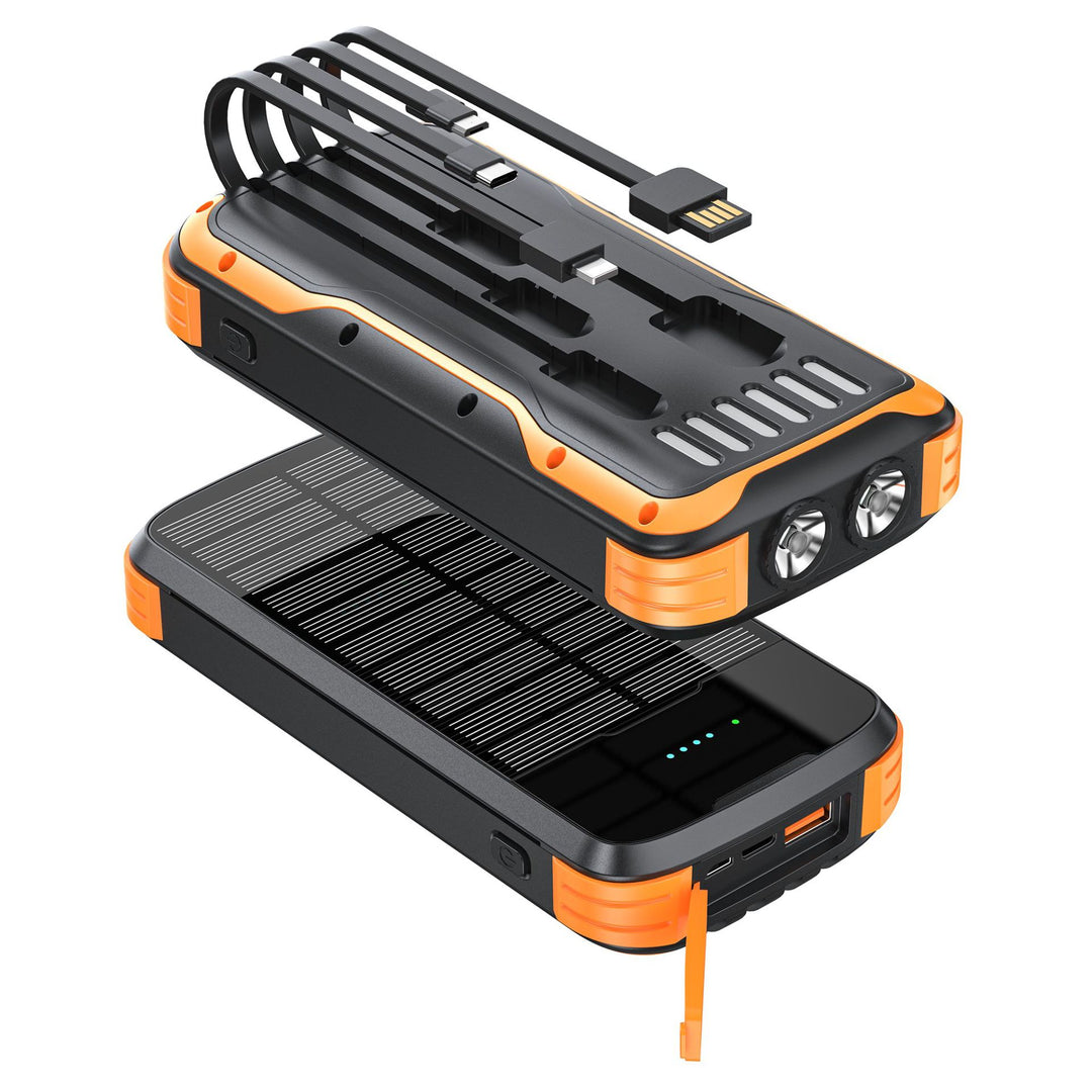 Robust Solar Powerbank with Integrated Flashlight and Multifunctional Charging Connection Kalsten