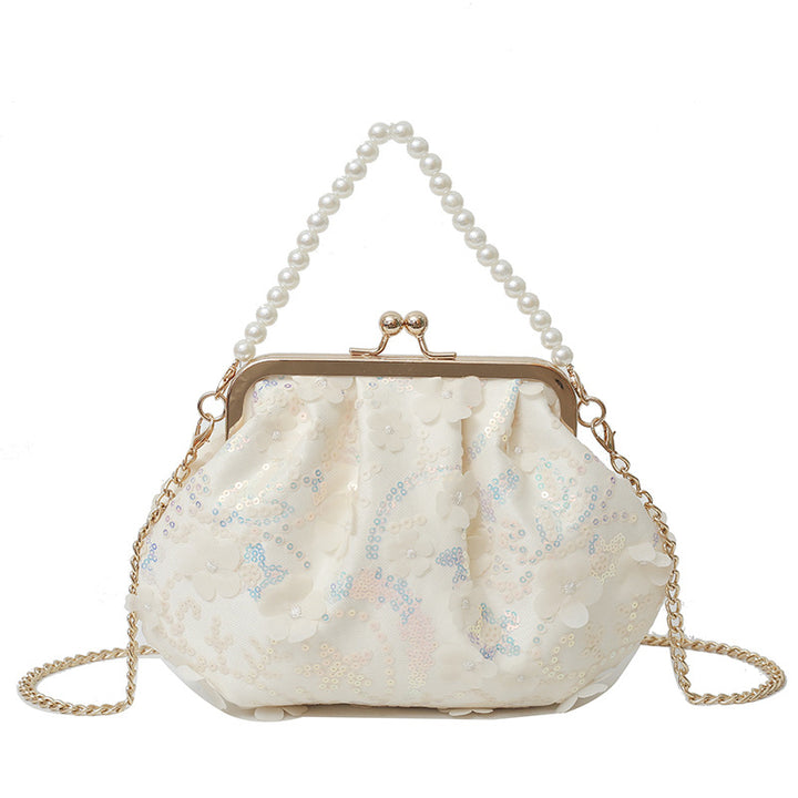 Elegant Floral Sequin Evening Clutch