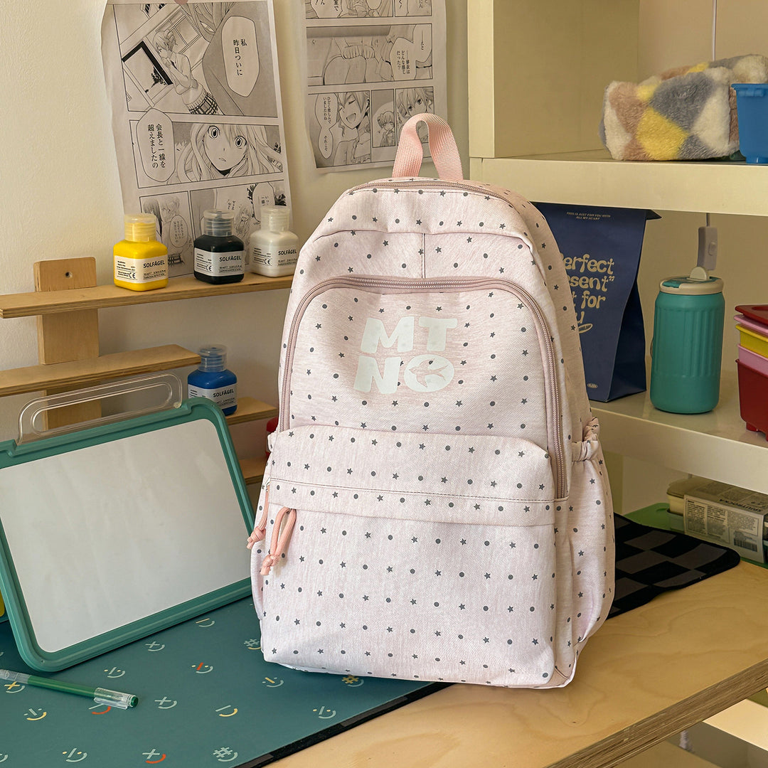 Stylish Polka Dot Printed Backpack Kalsten