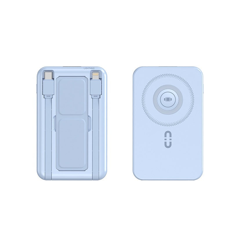 Portable power bank with integrated Qi charging function and magnetic connection Kalsten