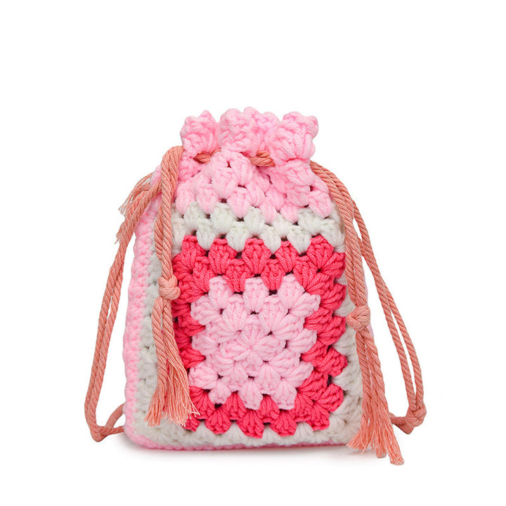 Crochet Drawstring Mini Backpack