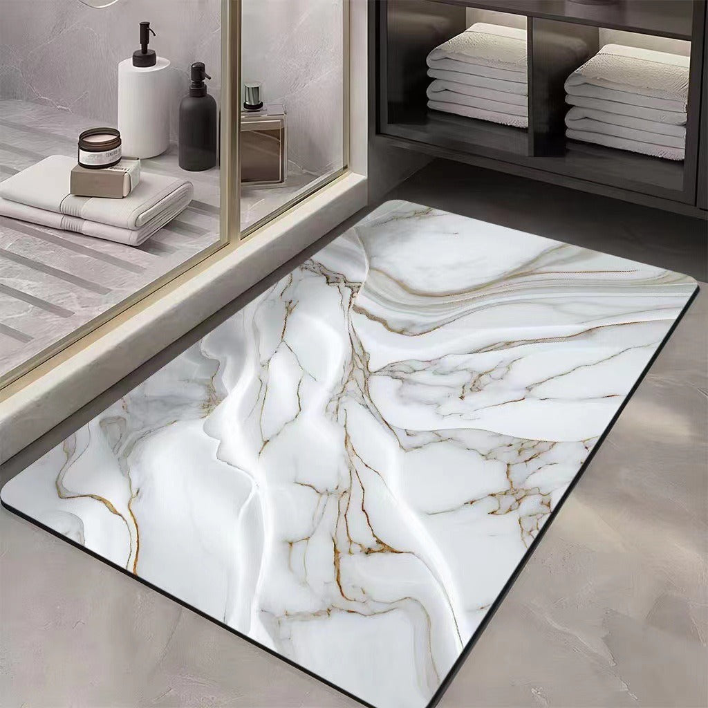 Luxury Marble Print Bath Mat