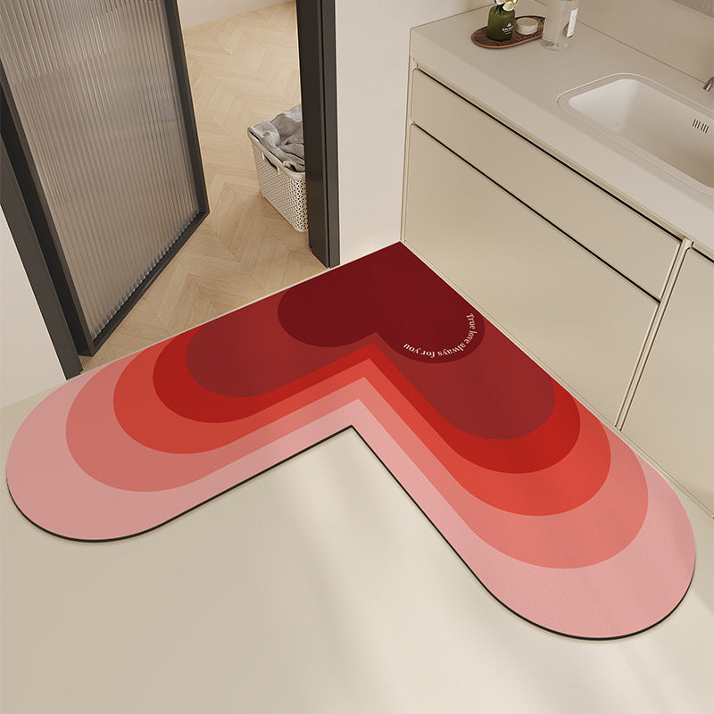 Modern Heart-Shaped Kitchen Mat Kalsten