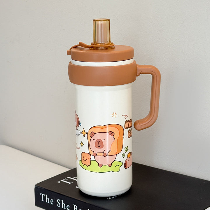 Ladies Insulated Water Bottle with Practical Carry Handle and Fun Animal Design Kalsten