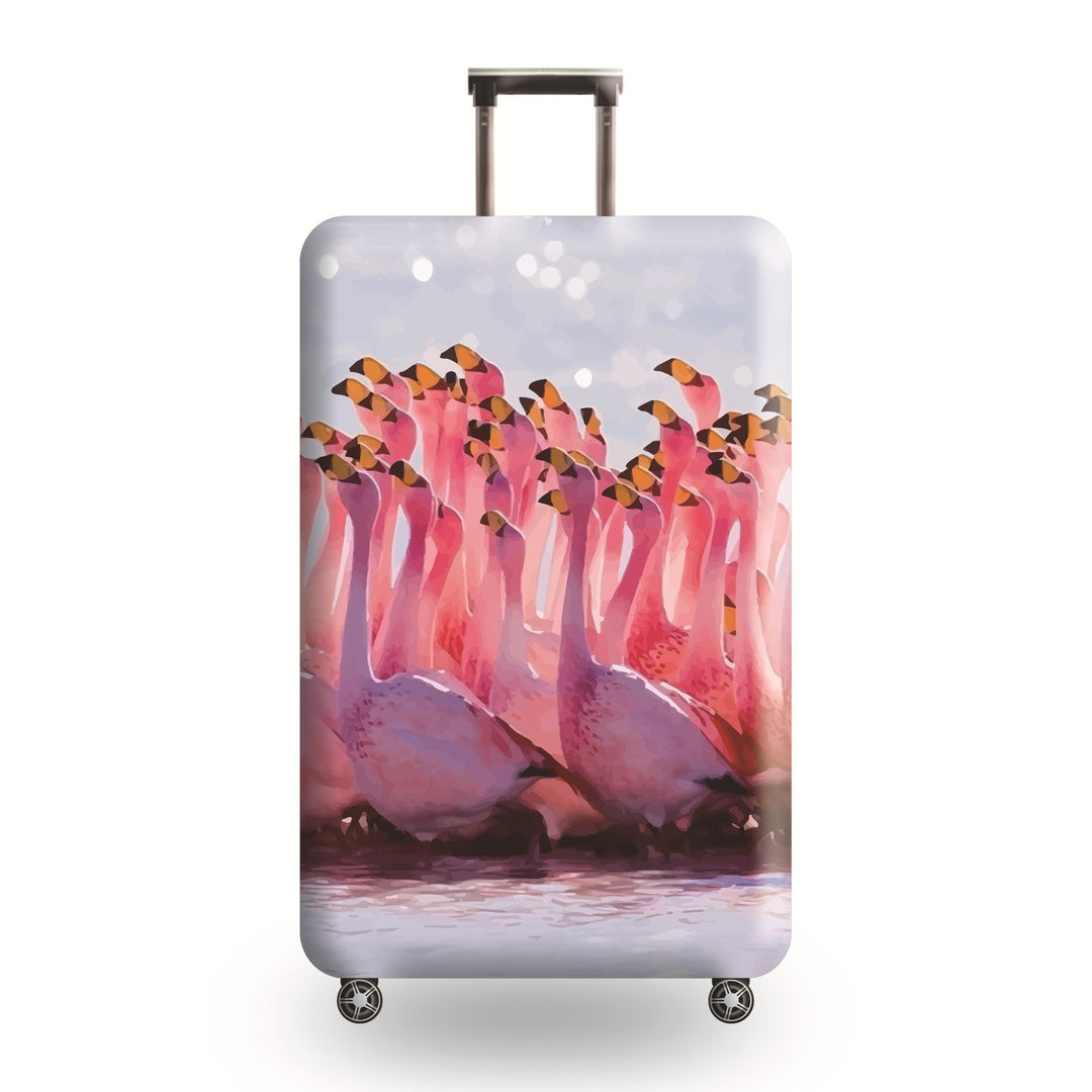 Unisex hard-shell luggage with artistic flamingo motif Kalsten