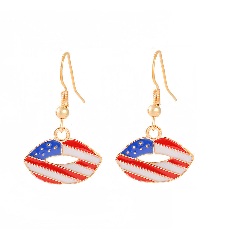 Women's nan patriotic horseshoe enamel dangle earrings with star-accented design and fishhook findings Kalsten