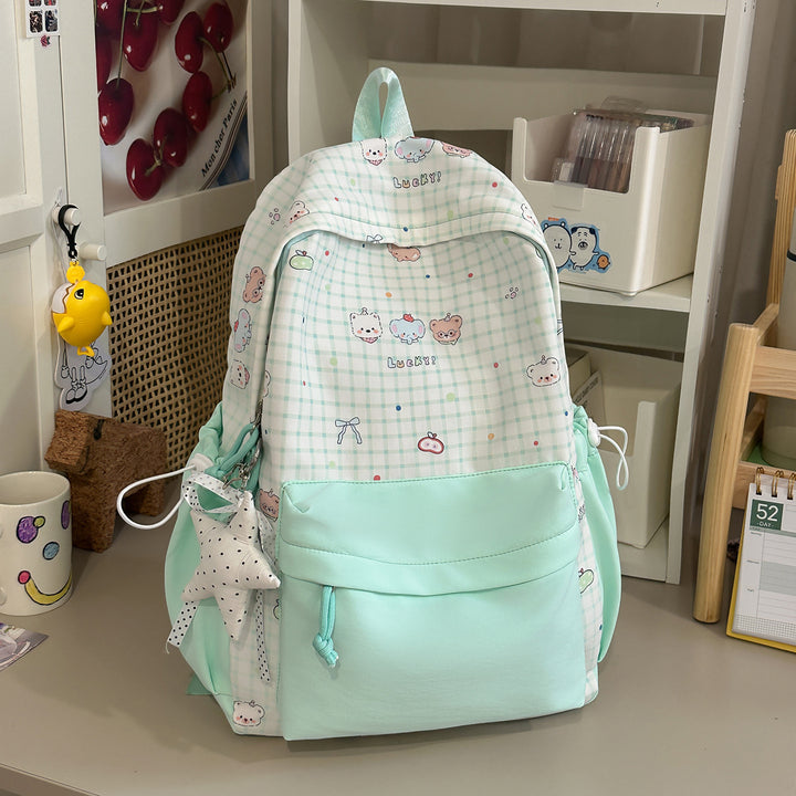 Cute Character Print Pink Backpack Kalsten