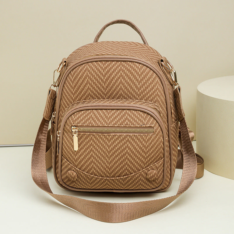 Multi-Functional Herringbone Pattern Backpack Kalsten