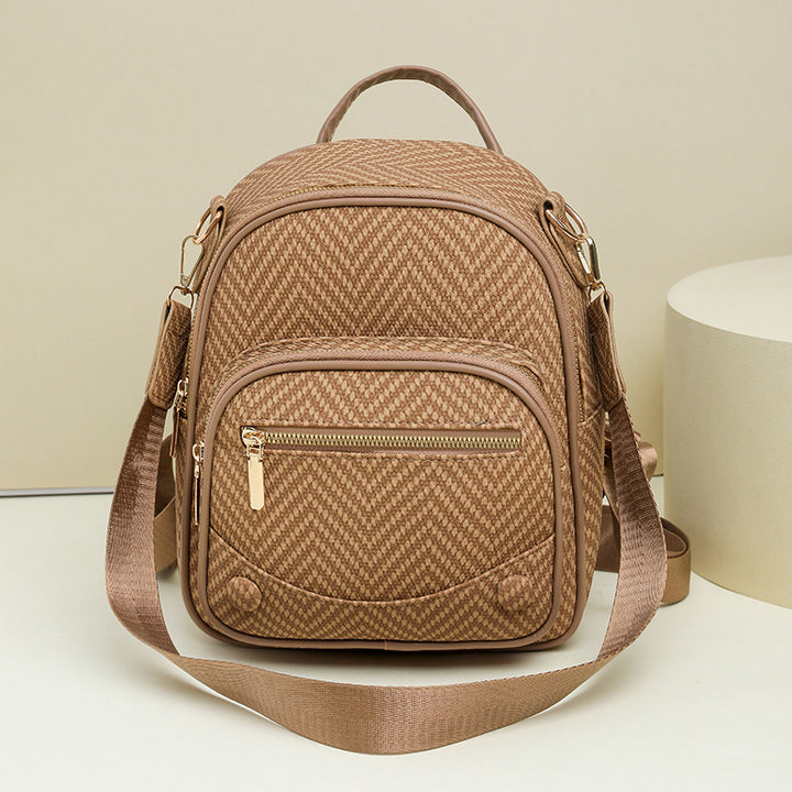 Multi-Functional Herringbone Pattern Backpack Kalsten