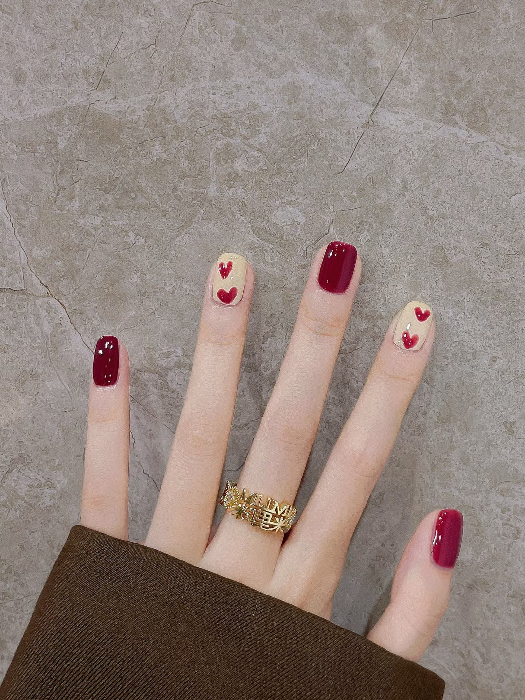 Artistic Heart Design Nail Art