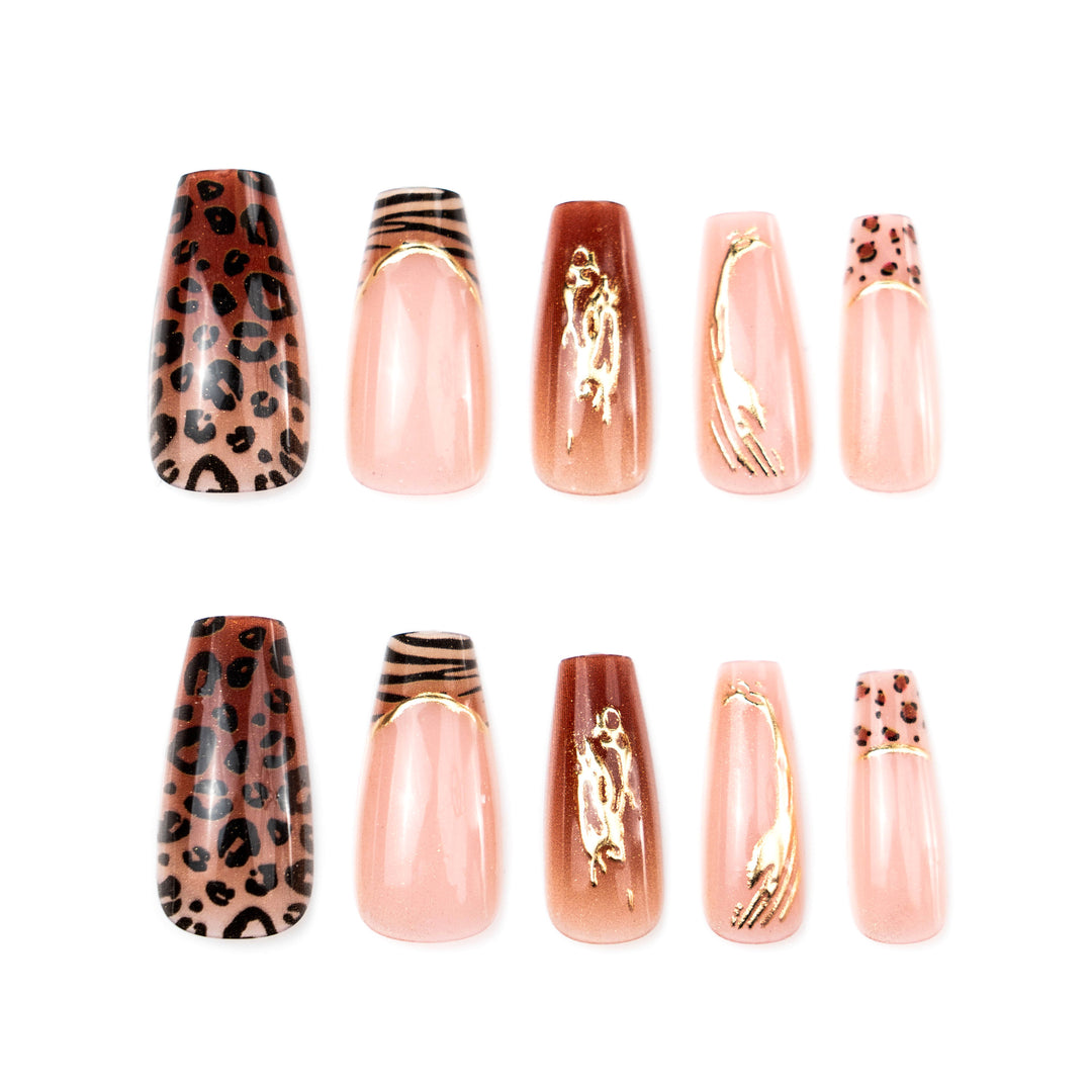 Animal Print Press-On Nail Art Set Kalsten