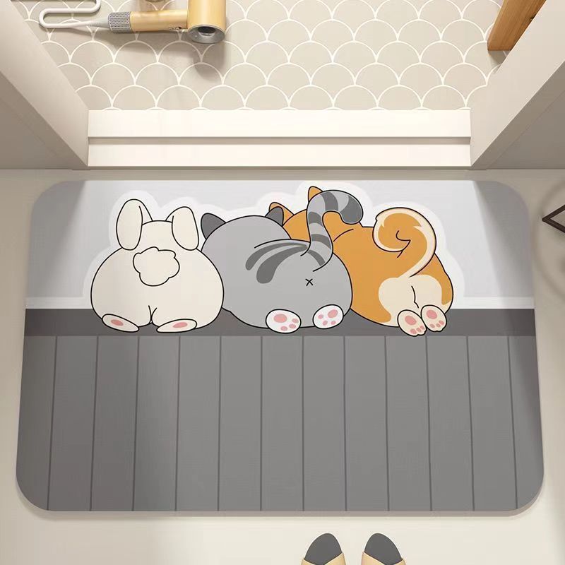 Playful Pet-Themed Bathroom Mat