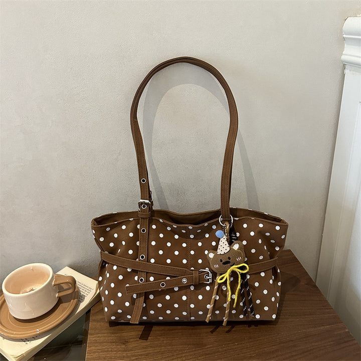 Polka Dot Decorative Shoulder Tote Bag
